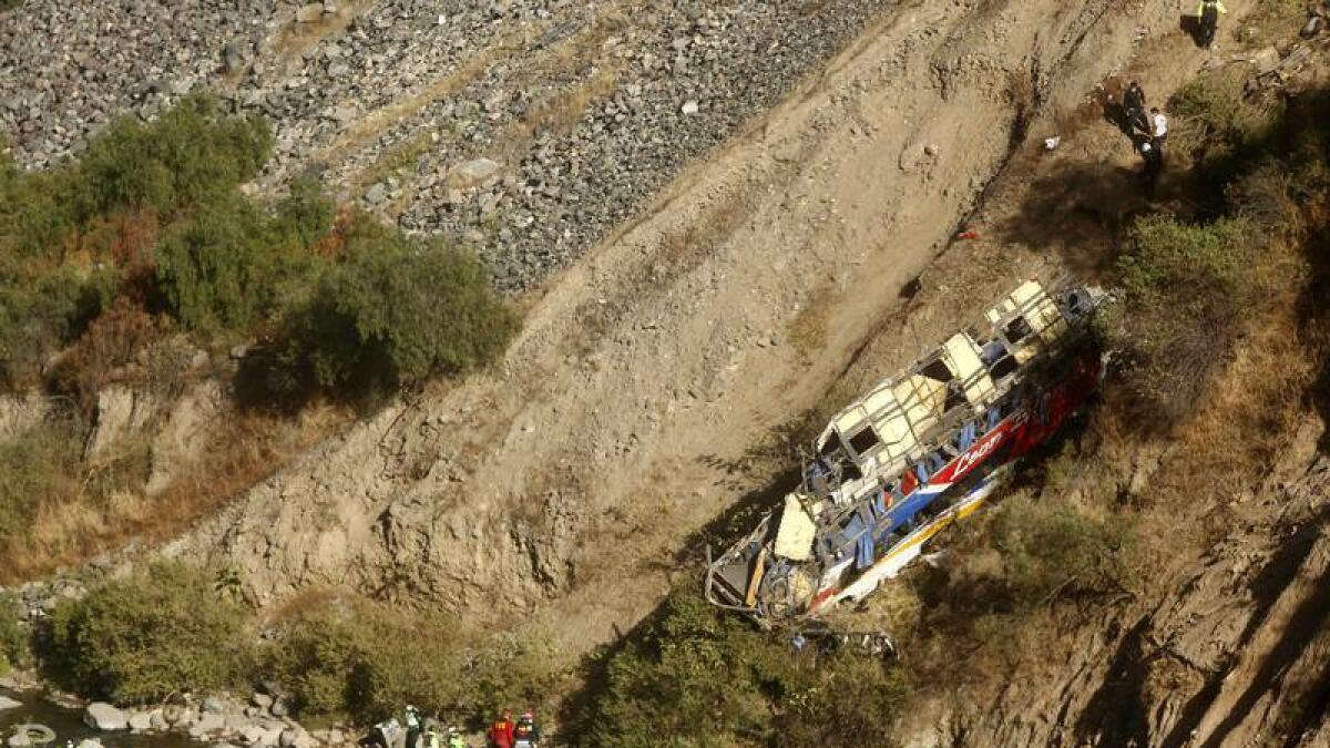 At least 20 killed, 33 injured in bus accident in northern Peru