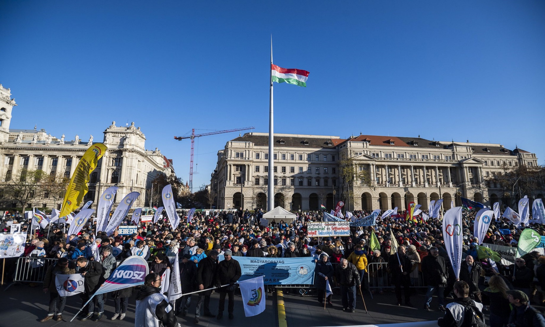 Teachers Protest In Budapest For Higher Wages