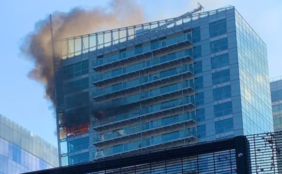 Firefighters battle blaze in London tower block