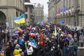 Russia-Ukraine conflict: Baltic states stop Russian gas imports as thousands march in Switzerland