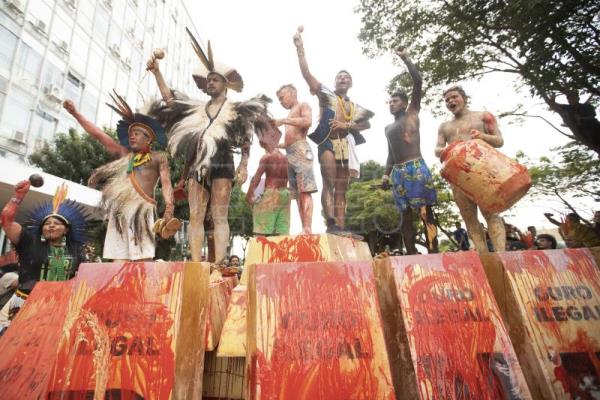 Thousands of indigenous Brazilians protest against illegal mining in Amazon