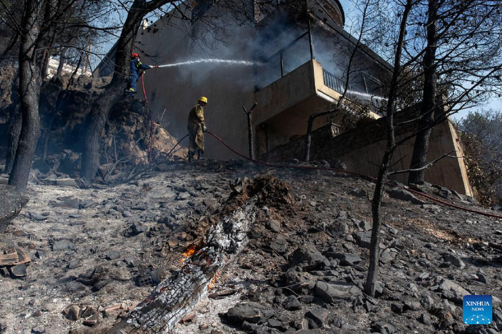 Wildfire Rages In Southern Athens, Homes Evacuated