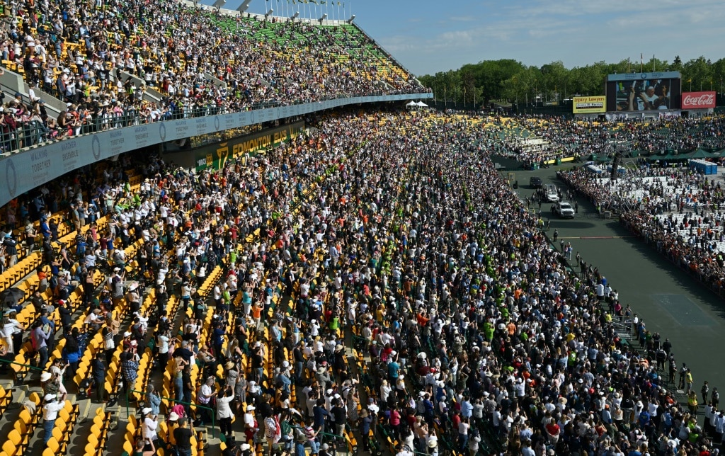 Pope Francis leads open-air mass for thousands in Canada