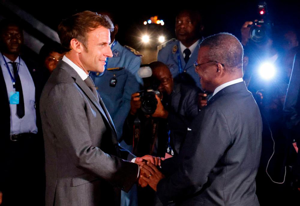 French Pres Macron arrives in Cameroon on first leg of west Africa trip