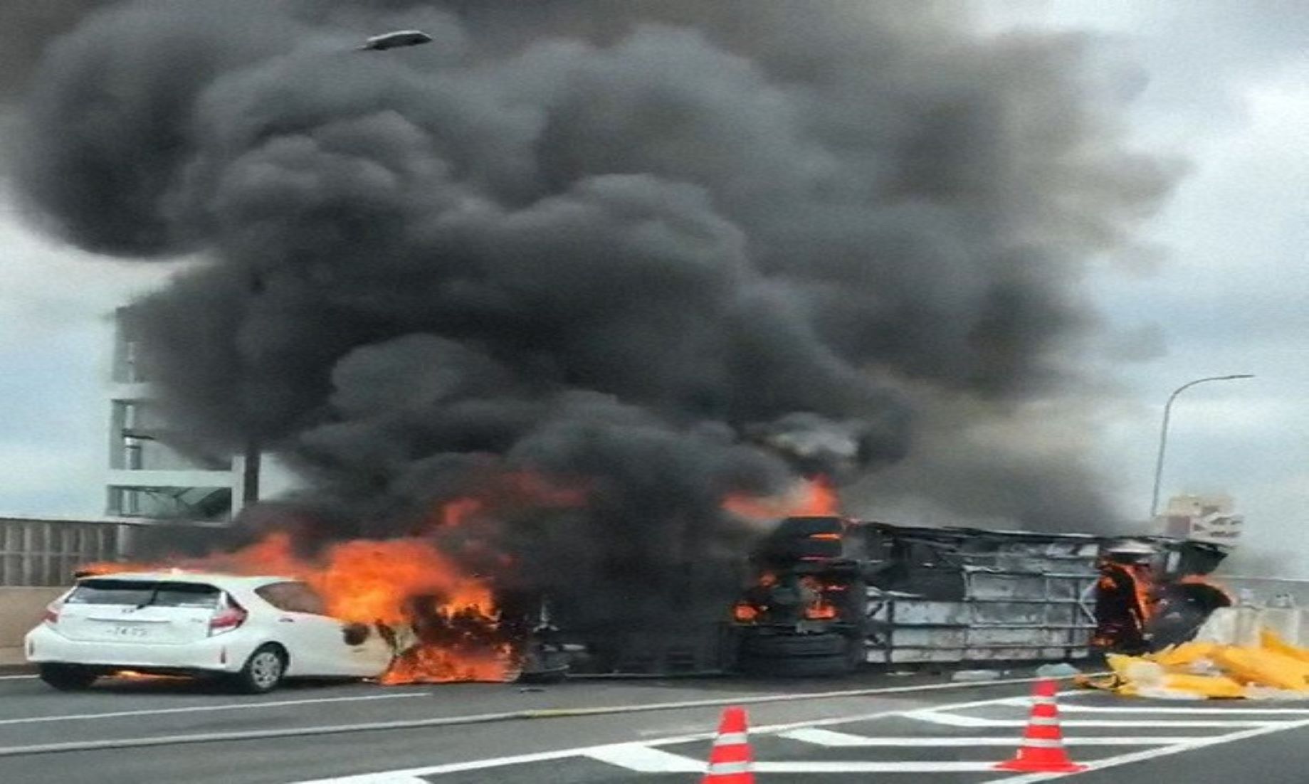 Two Dead After Fiery Collision On Expressway In Japan