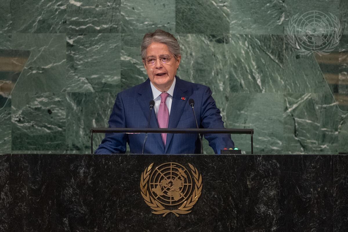 UN: Ecuador’s president calls for international support to fight drug trafficking