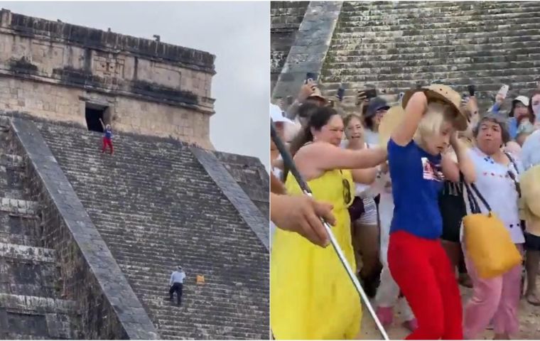 Mexico: Tourist climbs sacred Chichen Itza Castle without permission almost lynched by locals who call for sacrifice