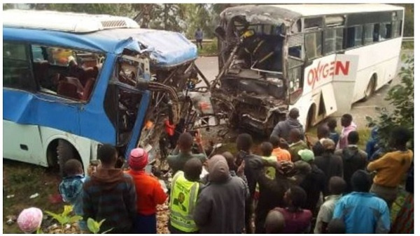 Six killed as Kenyan, Rwandan buses collide head-on in Uganda