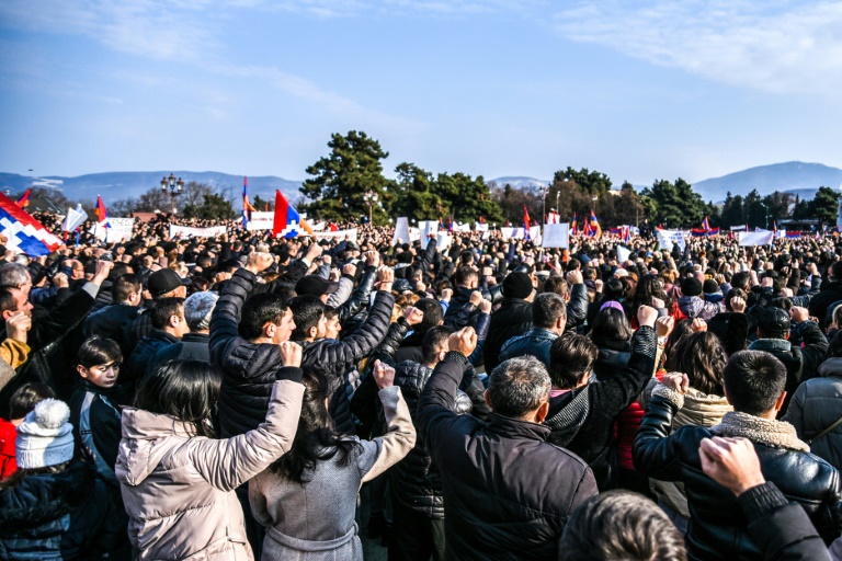 Azerbaijan-Armenia conflict: Thousands rally in Nagorno-Karabakh to protest land blockade