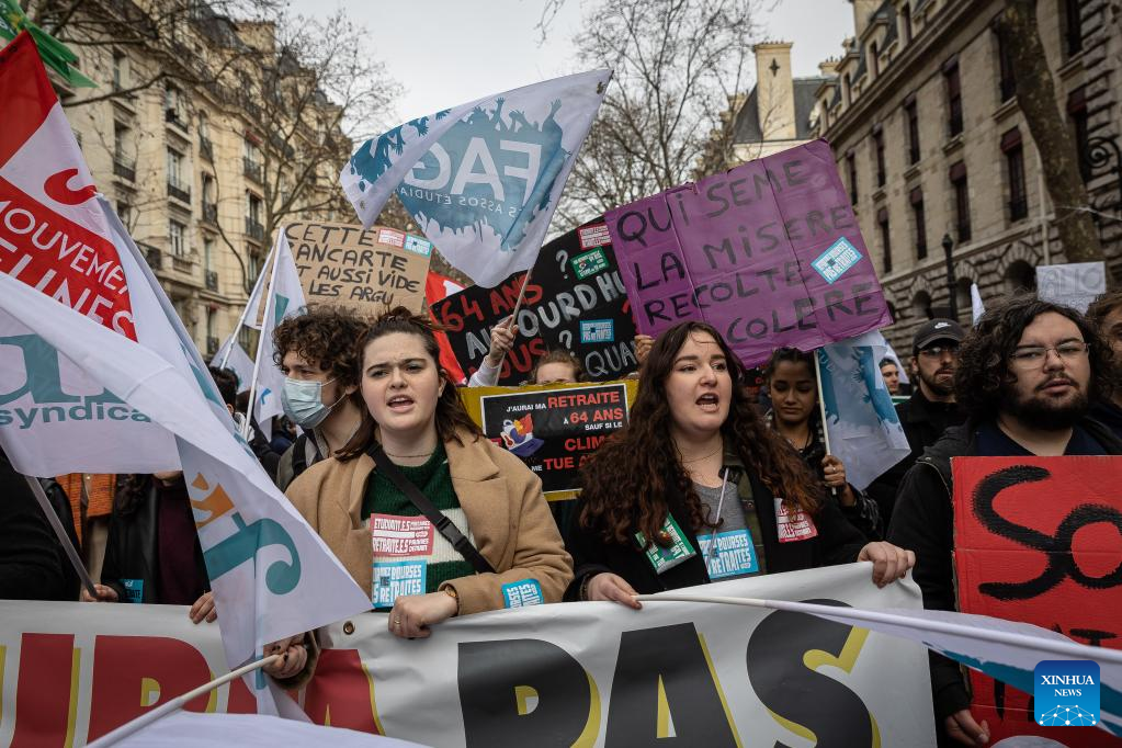 Fewer French protest against pension reform during 5th general strike