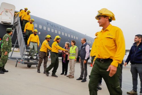 Chile wildfires: Fire-fighting brigades from Mexico and Colombia arrive