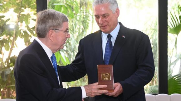 Cuban President Diaz-Canel granted the Gold Medal of the International Olympic Committee