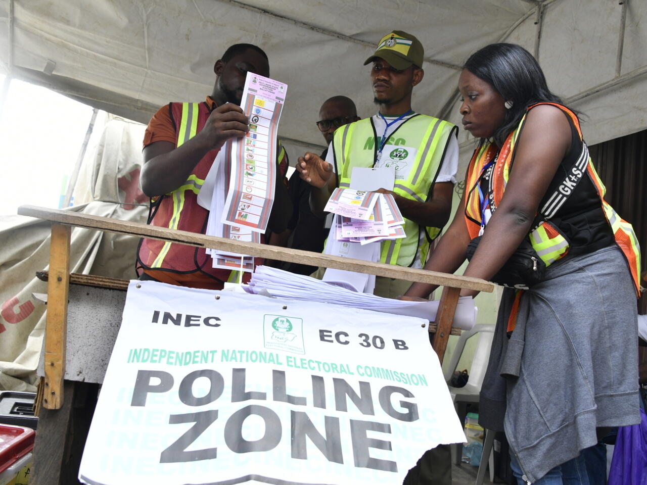 Results stream in after tense local elections in Nigeria