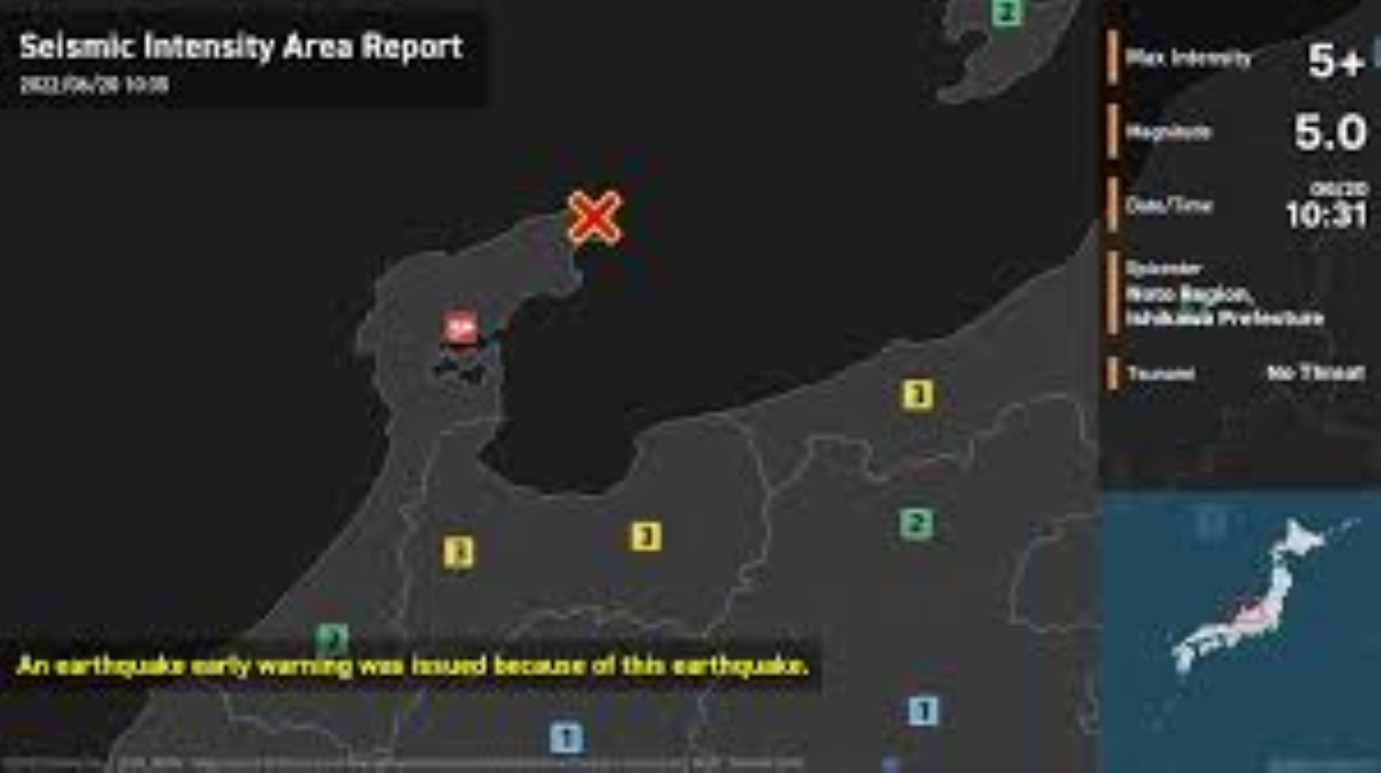 6.3-Magnitude Earthquake Hit Japan’s Ishikawa Prefecture, No Tsunami Threat: JMA