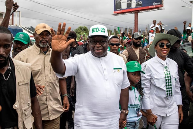 Sierra Leone president sworn in as opposition cries foul