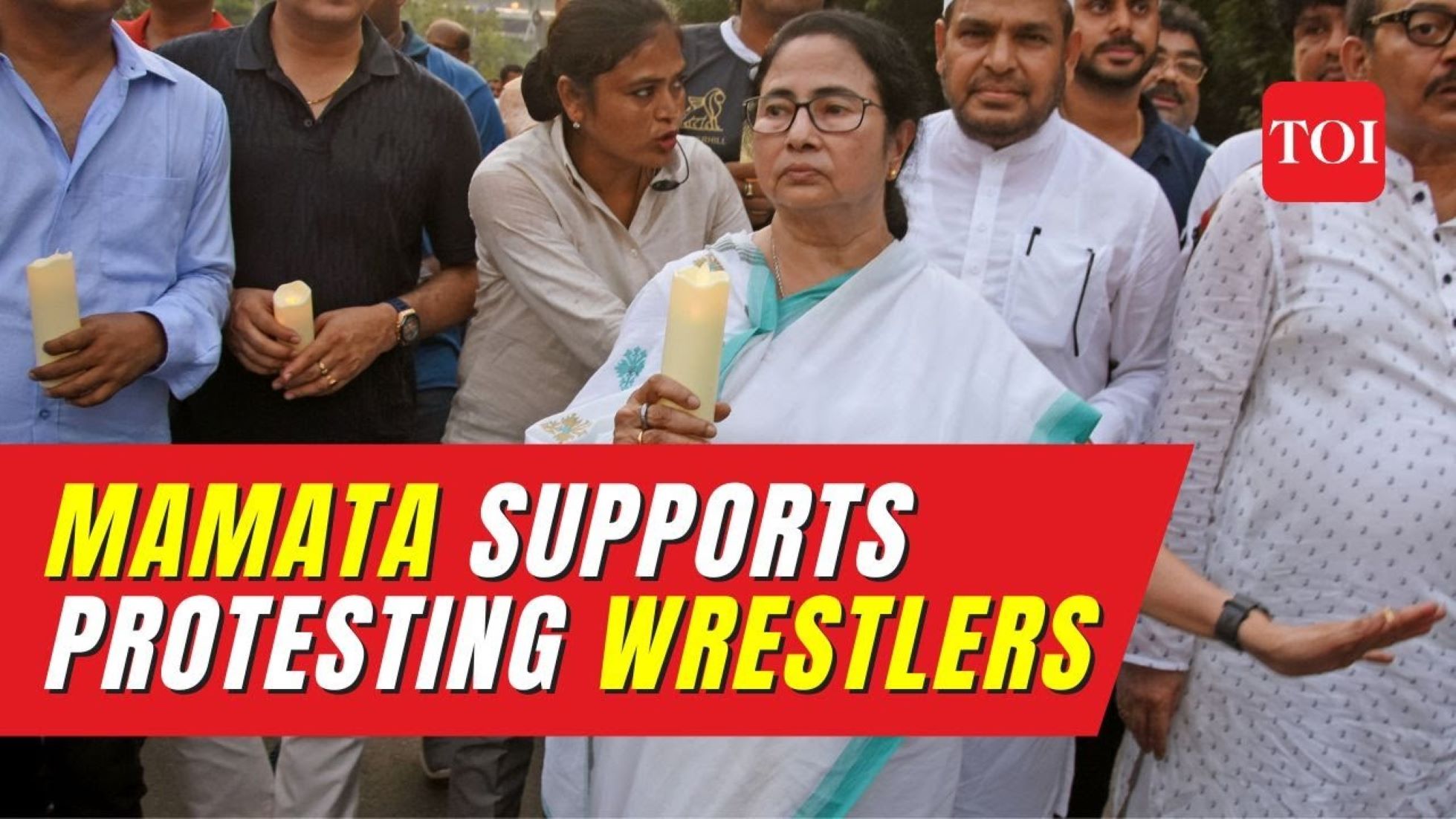 Chief Minister Of West Bengal Led Candlelight March In Support Of Protesting Wrestlers