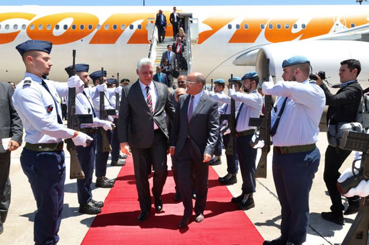 Cuban President Miguel Diaz-Canel arrives in Portugal