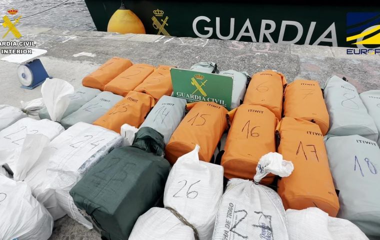 Spanish Civil Guard seizes 700 kilos of cocaine headed to Europe via Canary Islands