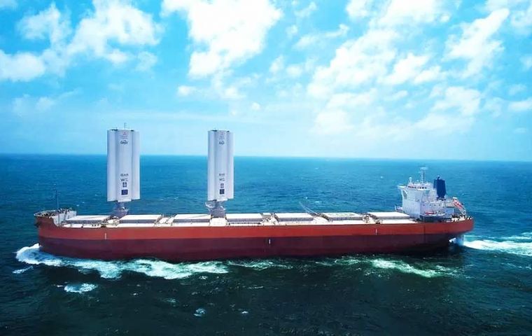 WindWings: Cargo vessel travelling to Brazil fitted with giant sails to decarbonise shipping industry