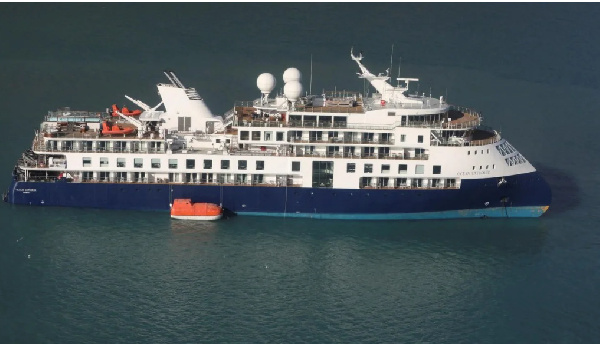 Cruise ship carrying 206 people runs aground in Greenland