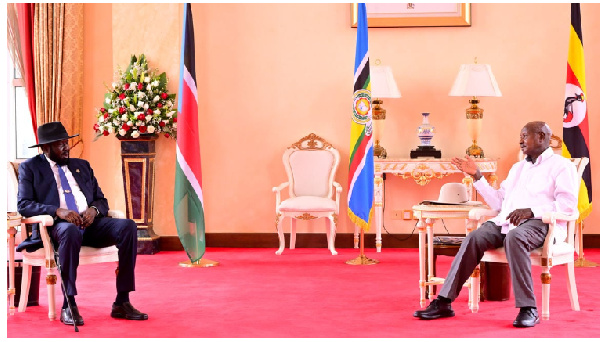 South Sudan Presiden Kiir meets Ugandan counterpart Museveni, discusses security and trade