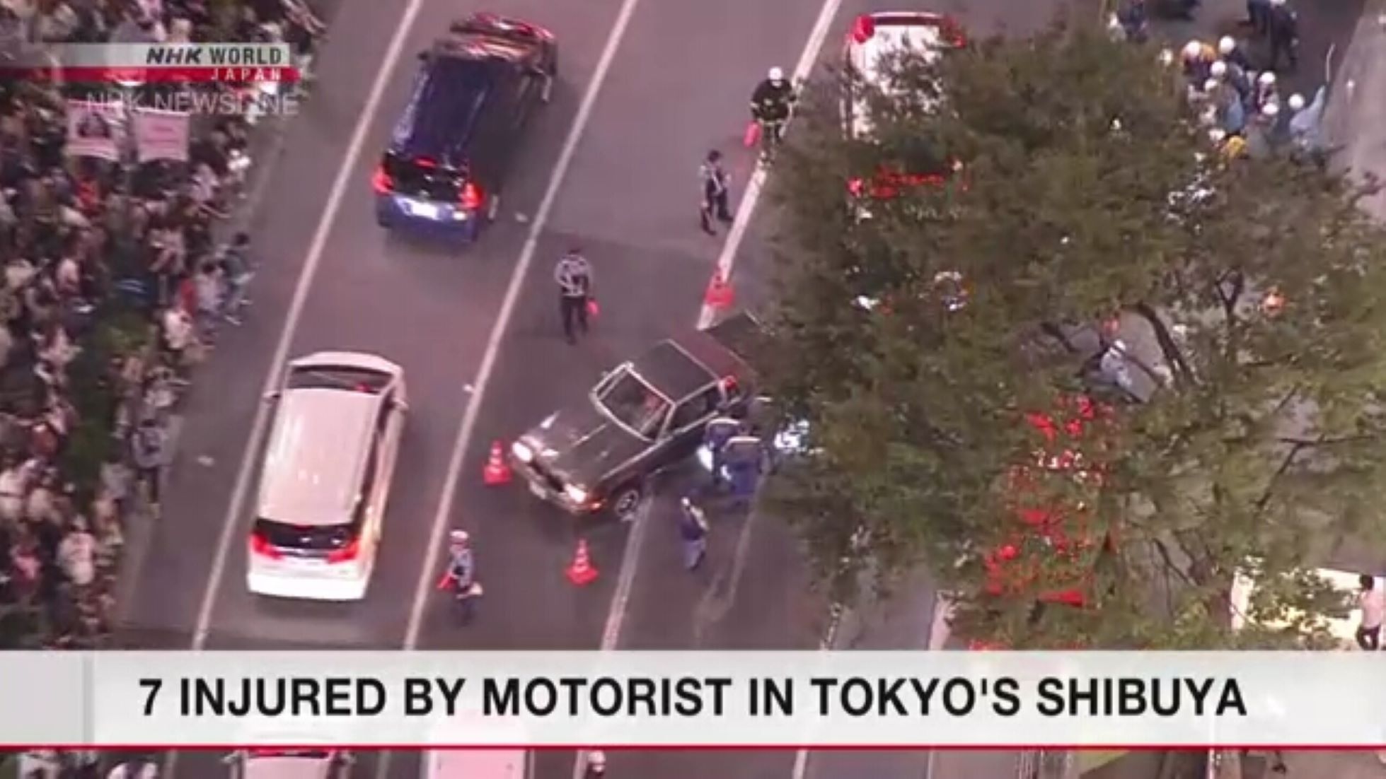 Seven Injured In Car Accident In Tokyo’s Bustling Shibuya