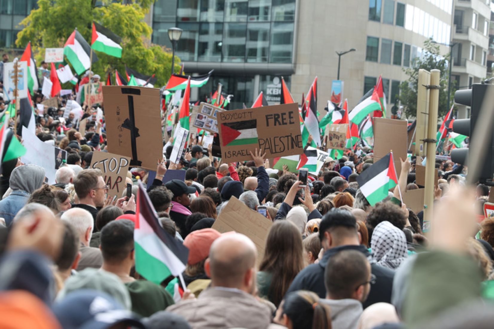 A Large Demonstration In Brussels Calls For Ceasefire In Gaza