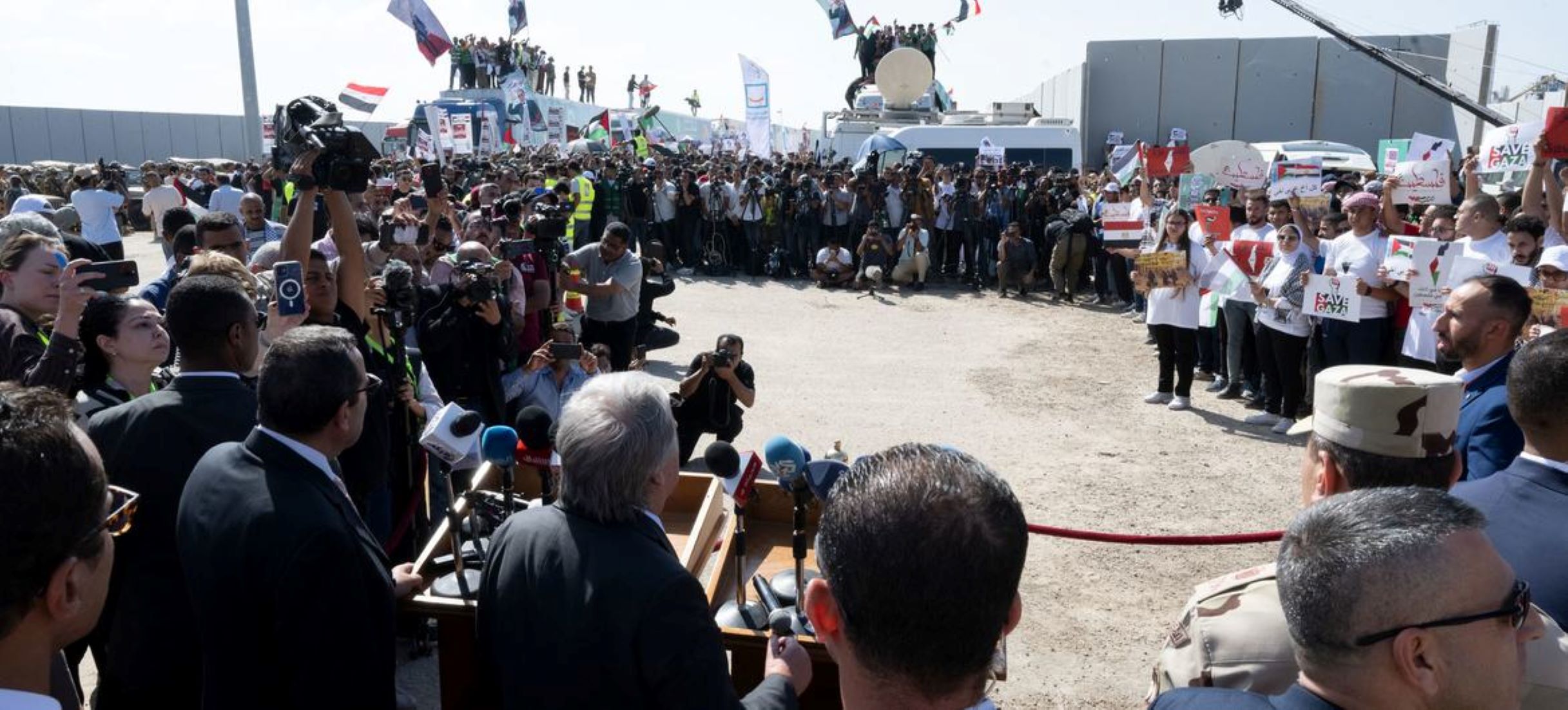 UN Chief Visits Rafah Crossing As Aid Convoy Waits To Enter Gaza