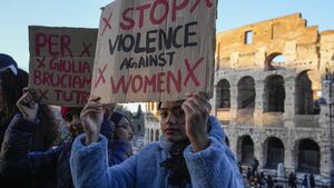 Thousands take to streets in Italy to protest violence against women