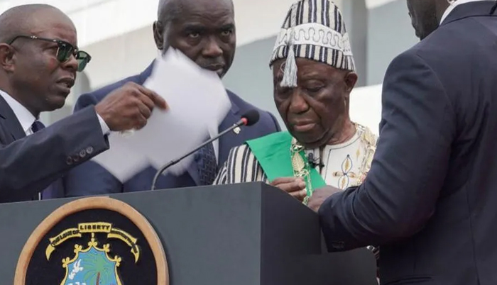 Liberia’s new President Joseph Boakai fails to end inauguration speech due to suspected heat exhaustion