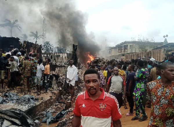 Truck explodes at Nigeria-Benin border while discharging diesel; no casualties