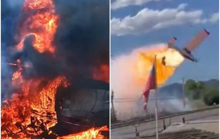 Pilot working to extinguish a fire in Chile died after crashing on a highway