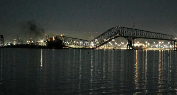 US: Part of Key Bridge in Baltimore collapses after large boat collision, vehicles submerged