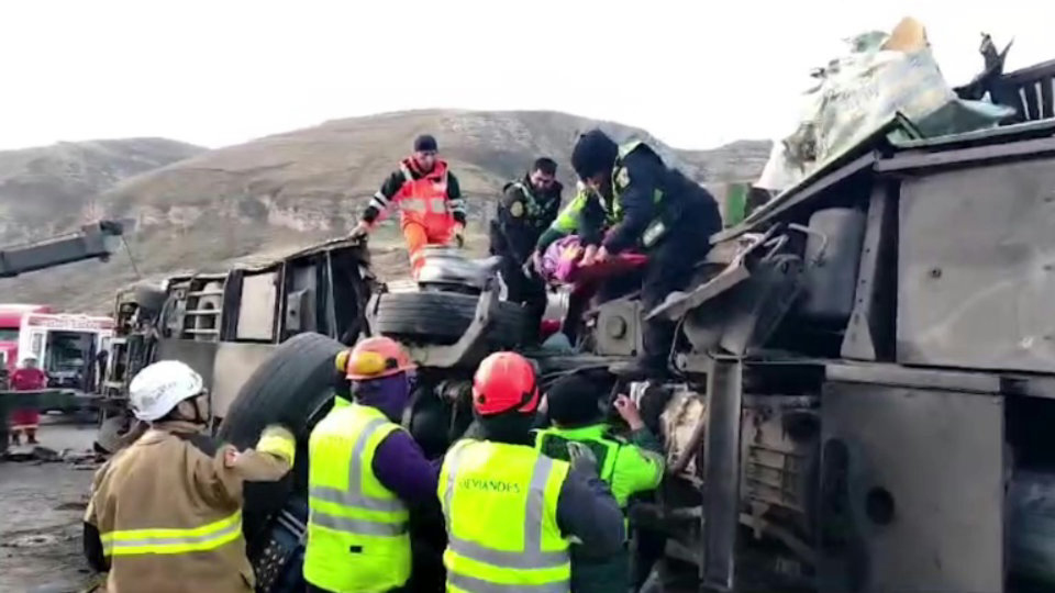 4 killed in Peru train-bus collision