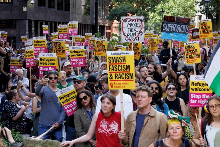 Anti-racism protesters rally across UK