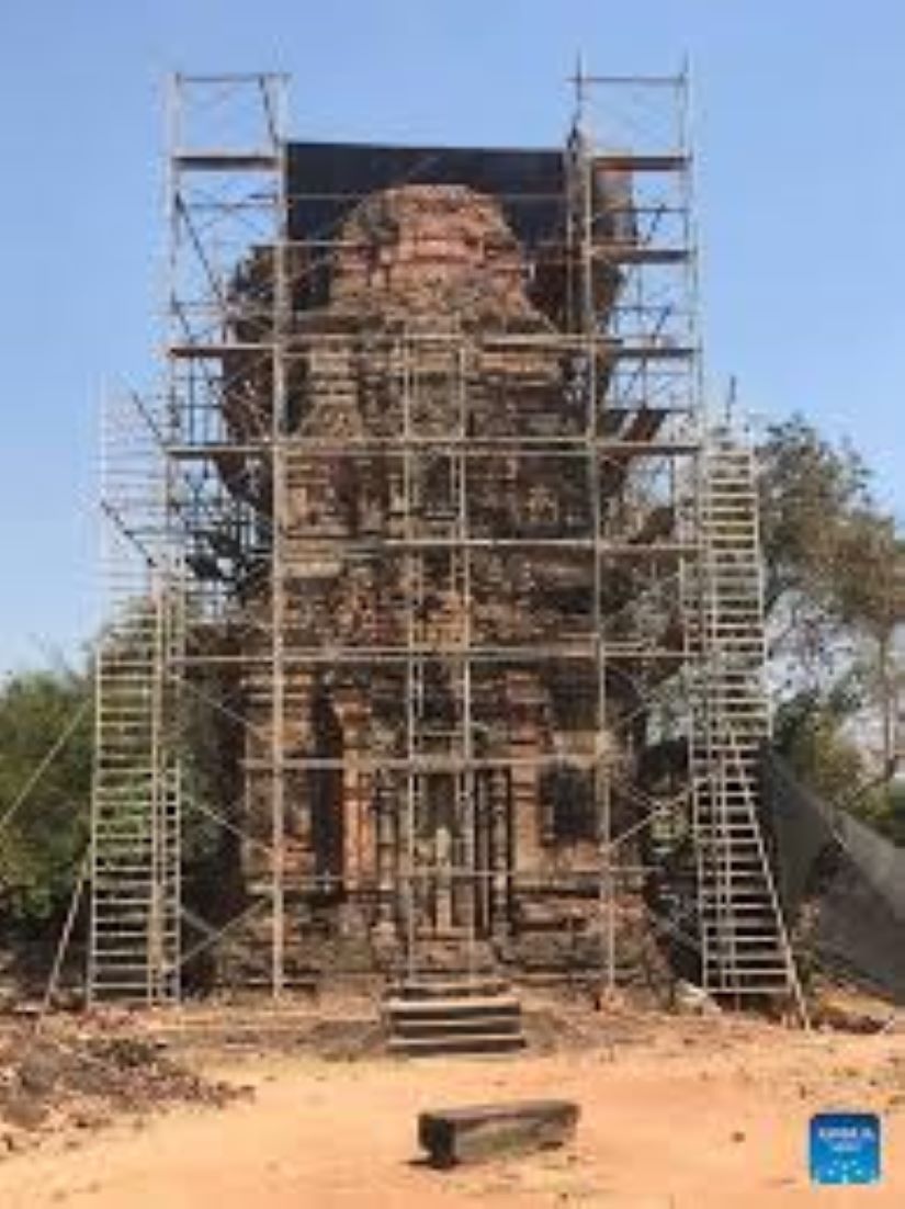 Restoration Work Underway At Millennium-Old Brick Tower In Cambodia’s Angkor Complex