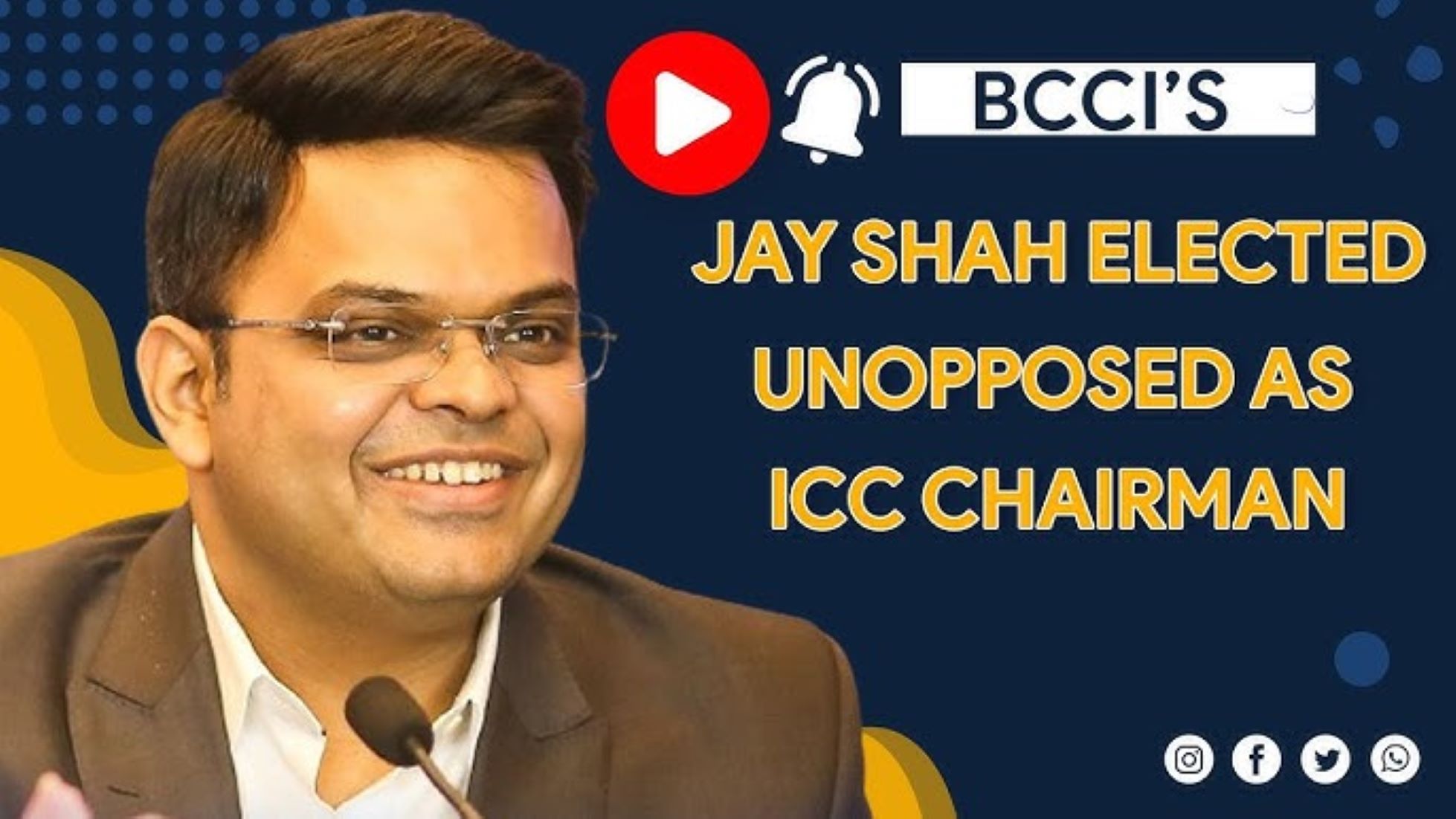 India’s Jay Shah Elected As Next Chairman Of Global Cricketing Body