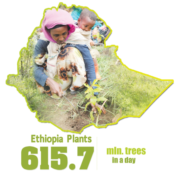 Ethiopian PM lauds dedication of citizens to plant record 615 mln saplings in one day