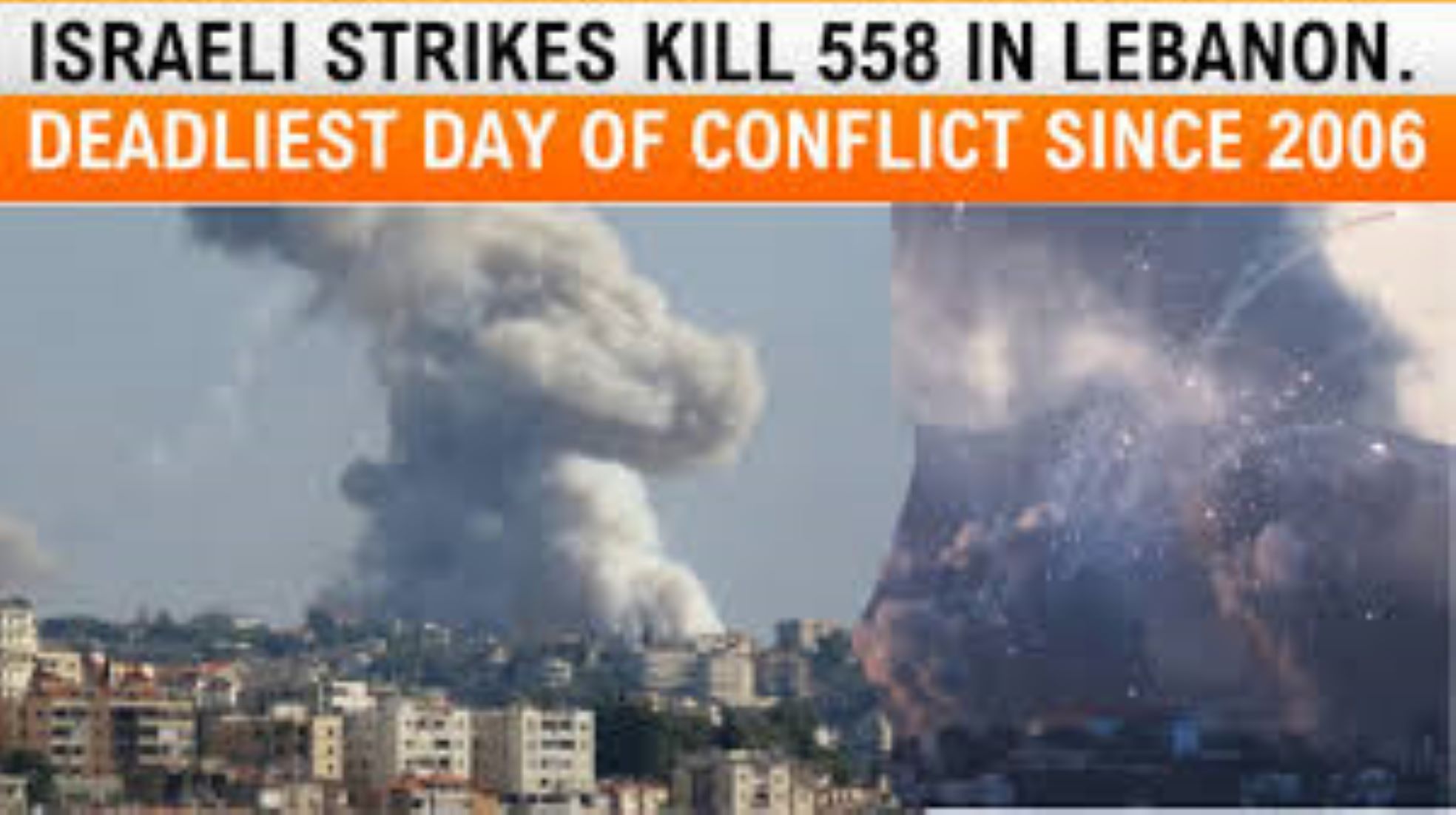 Death Toll From Israeli Airstrikes On Lebanon Rises To 558