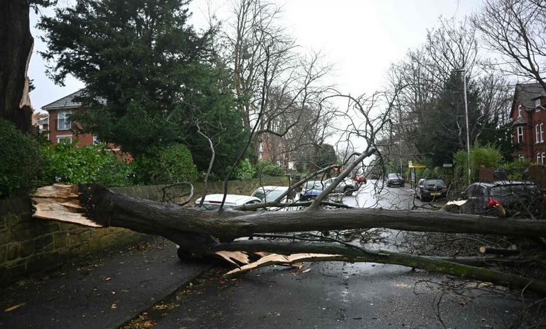 Power cuts and train cancellations as Storm Darragh batters UK