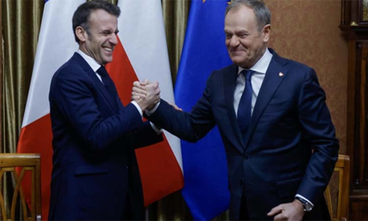 French Pres Macron, Polish PM Tusk discuss idea of foreign peacekeepers in Ukraine