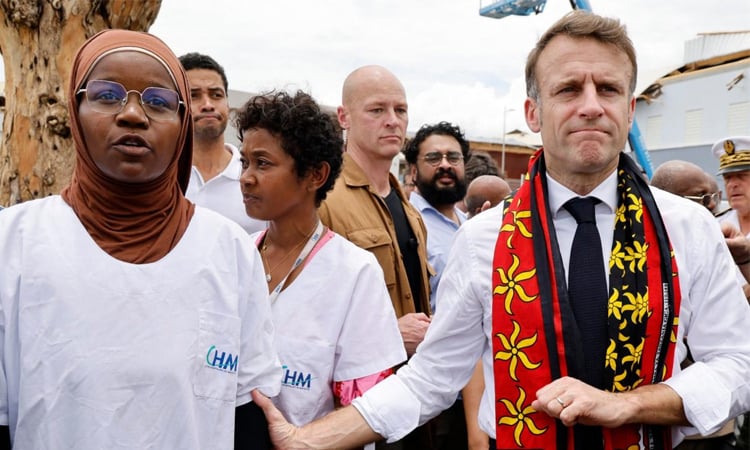 French Pres Macron extends visit to cyclone-hit Mayotte after locals vent anger