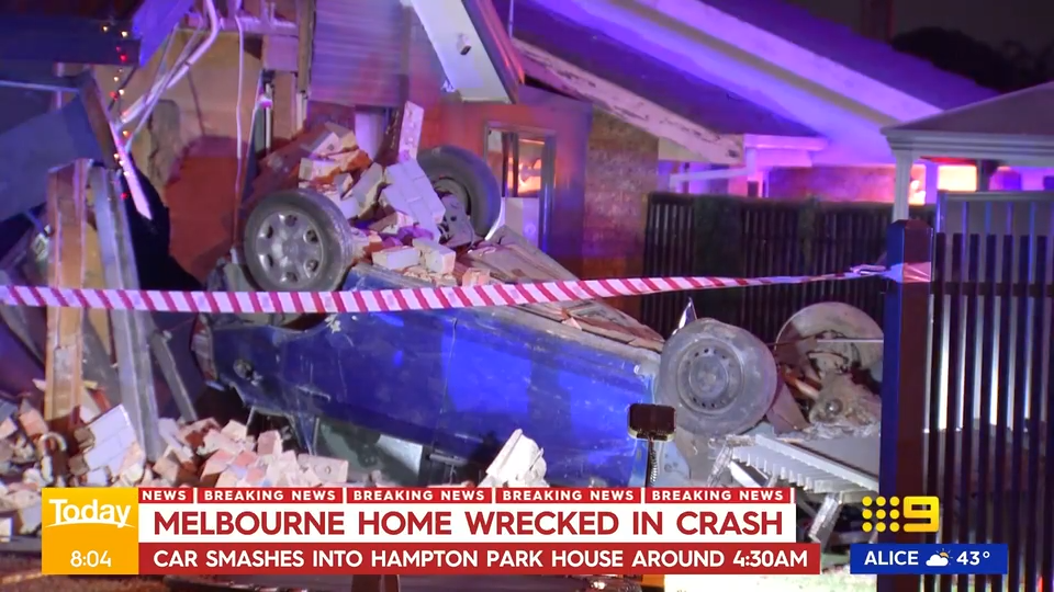 Four Hospitalised After Car Hit Melbourne Home