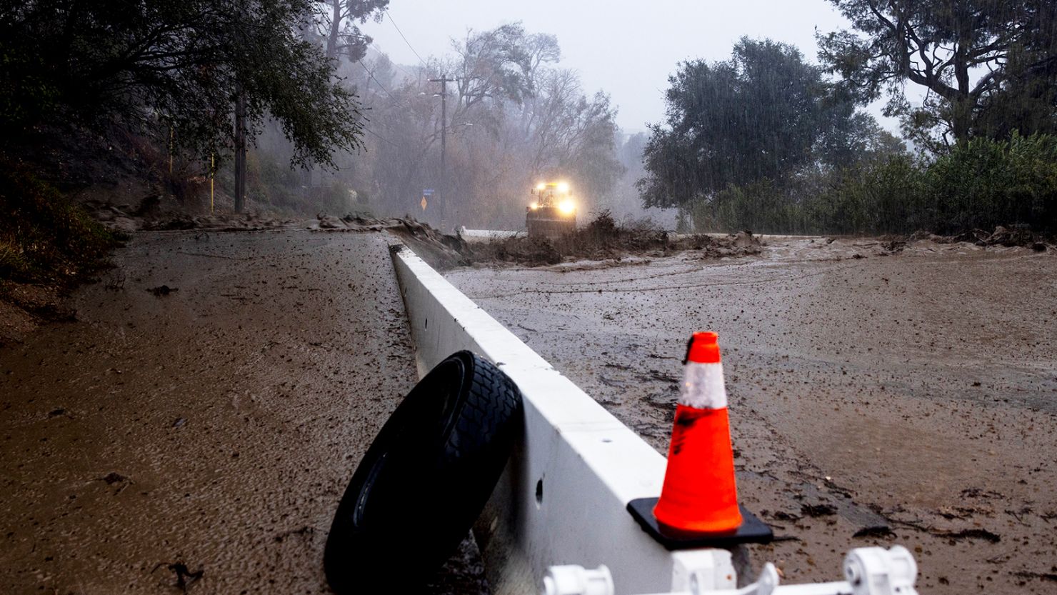 US: Southern California dodges worst of mudslide fears as heavy rains hit region